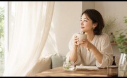 窓辺で温かい飲み物を持ちながら飲酒と女性の性機能を考える女性
