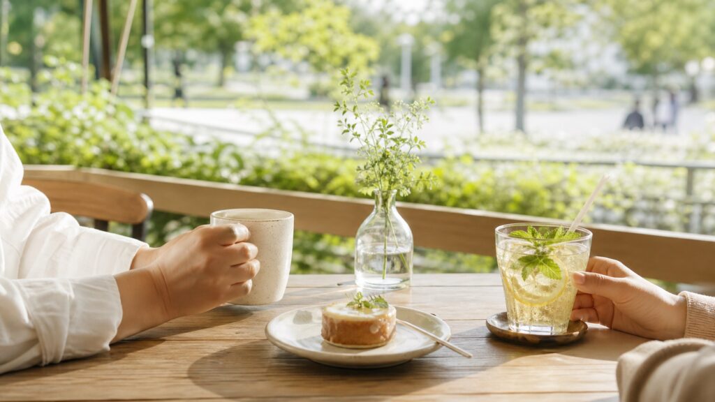 カフェでソバーデートを楽しむイメージ